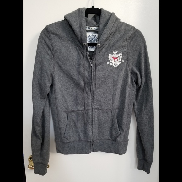 Gray Zip Up Hoodie by Victoria's Secret PINK - Picture 1 of 3